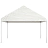 Arbor vidaxl avec toit 4.46x4.08x3,22 m Blanc en polyéthylène