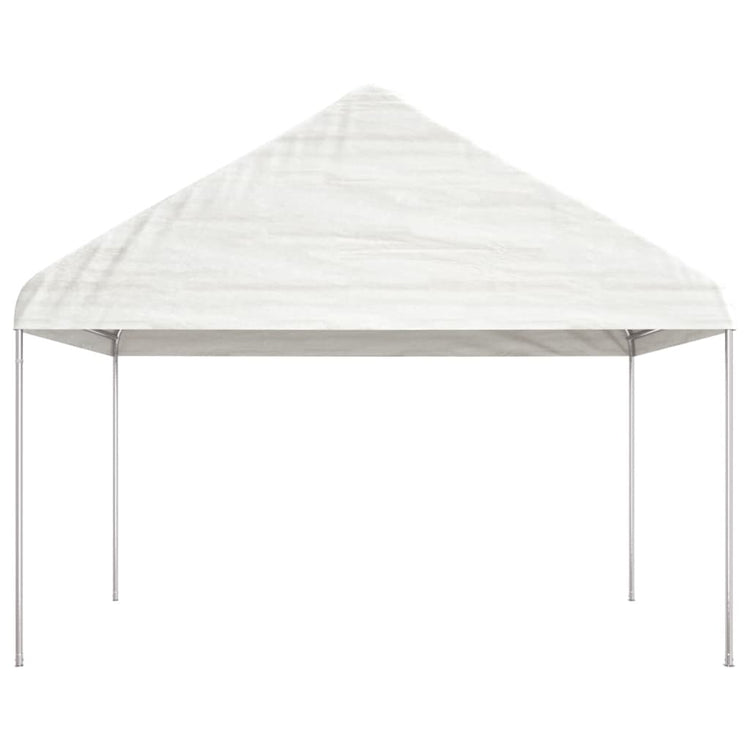 Arbor vidaxl avec toit 4.46x4.08x3,22 m Blanc en polyéthylène