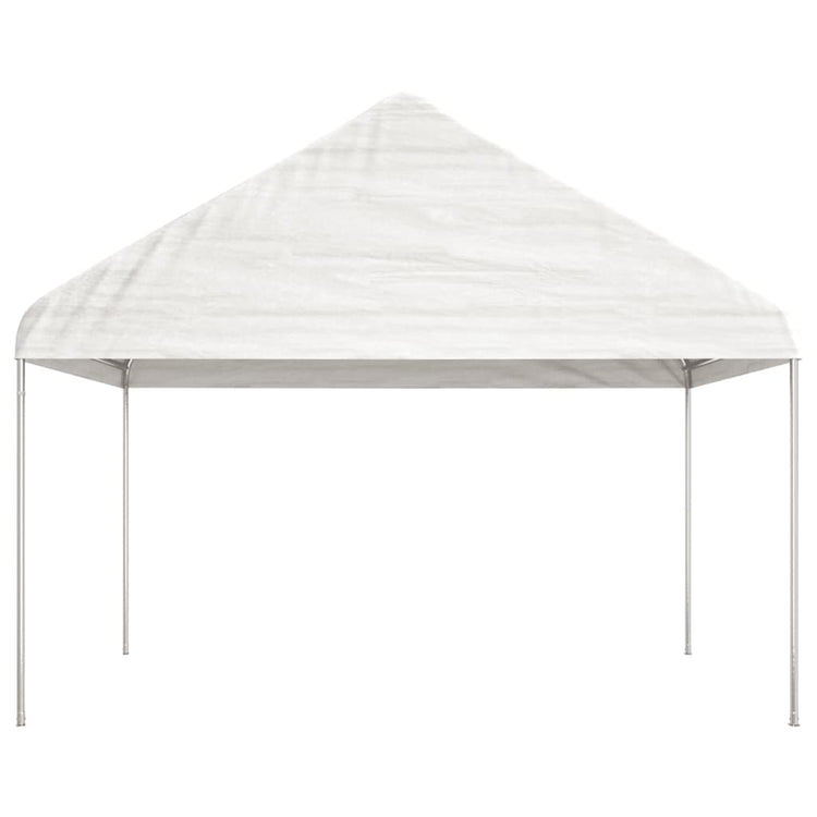 Arbor vidaxl avec toit 17.84x4.08x3,22 m Blanc en polyéthylène