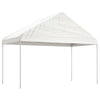 Arbor vidaxl avec toit 20.07x4.08x3.22 M Blanc en polyéthylène