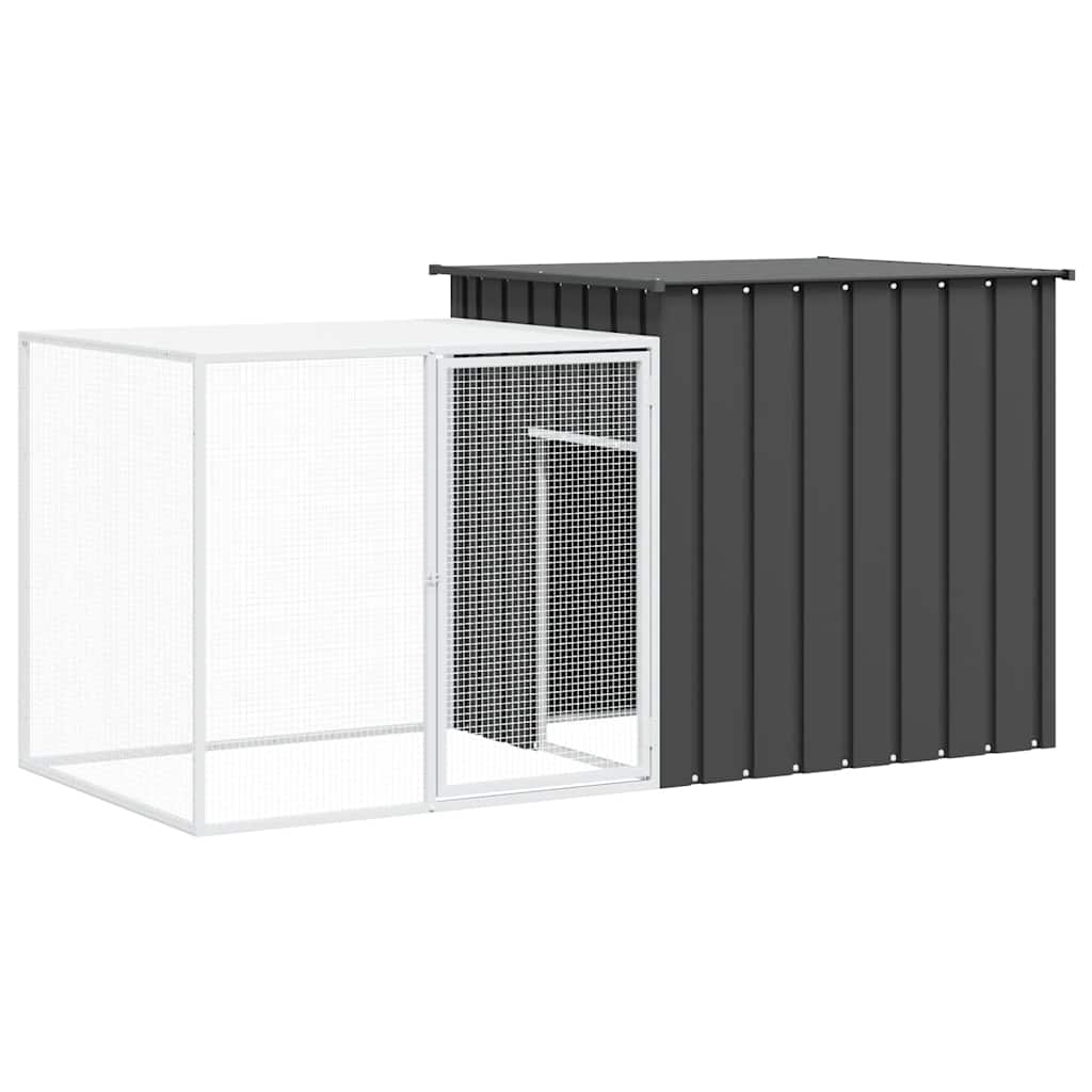 Vidaxl lapin Hutch 200x91x100 cm anthracite en acier galvanisé -colore