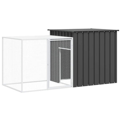 Vidaxl lapin Hutch 200x91x100 cm anthracite en acier galvanisé -colore