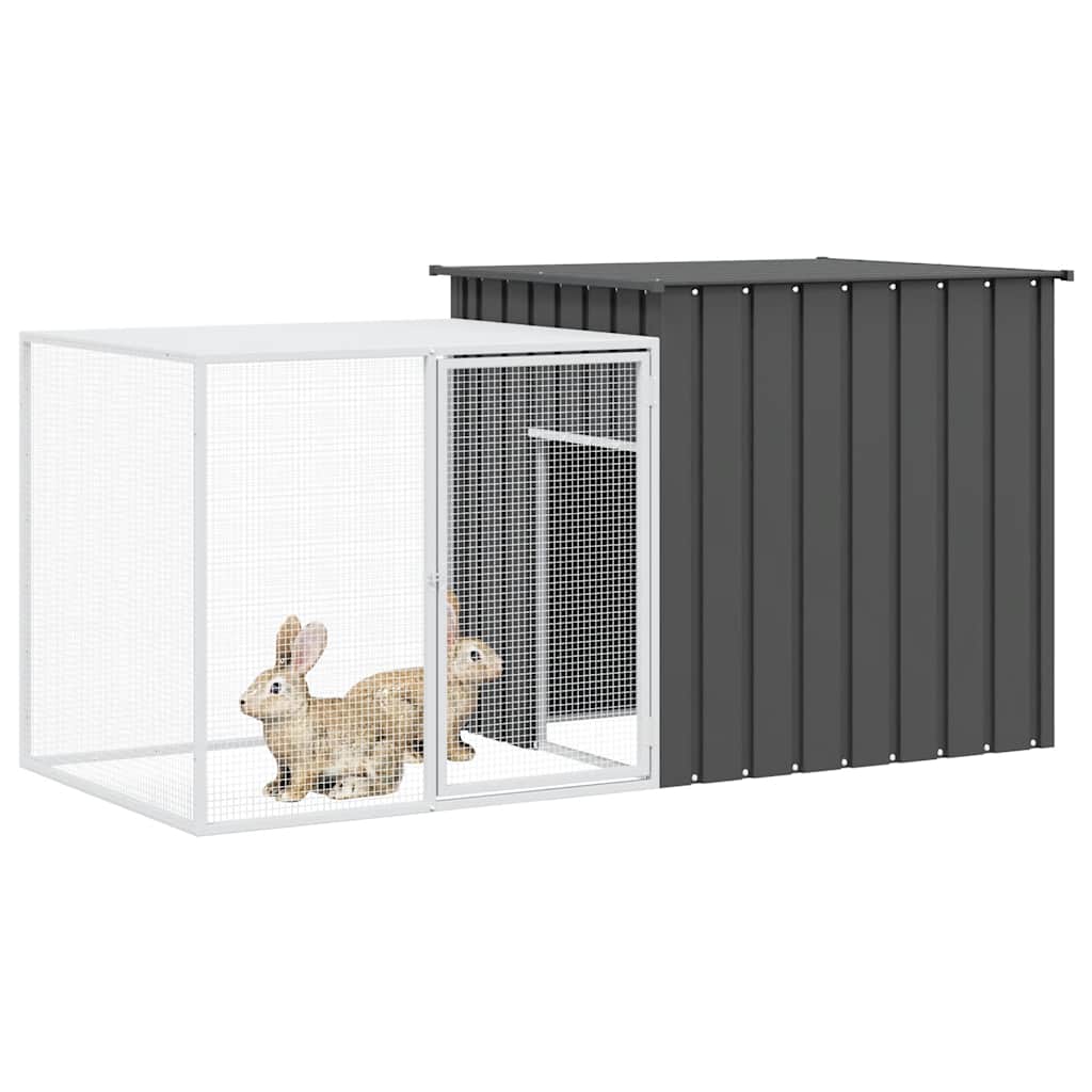Vidaxl lapin Hutch 200x91x100 cm anthracite en acier galvanisé -colore