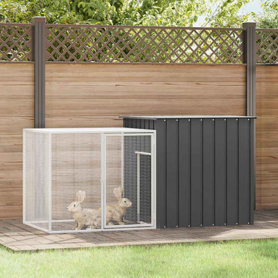 Vidaxl lapin Hutch 200x91x100 cm anthracite en acier galvanisé -colore