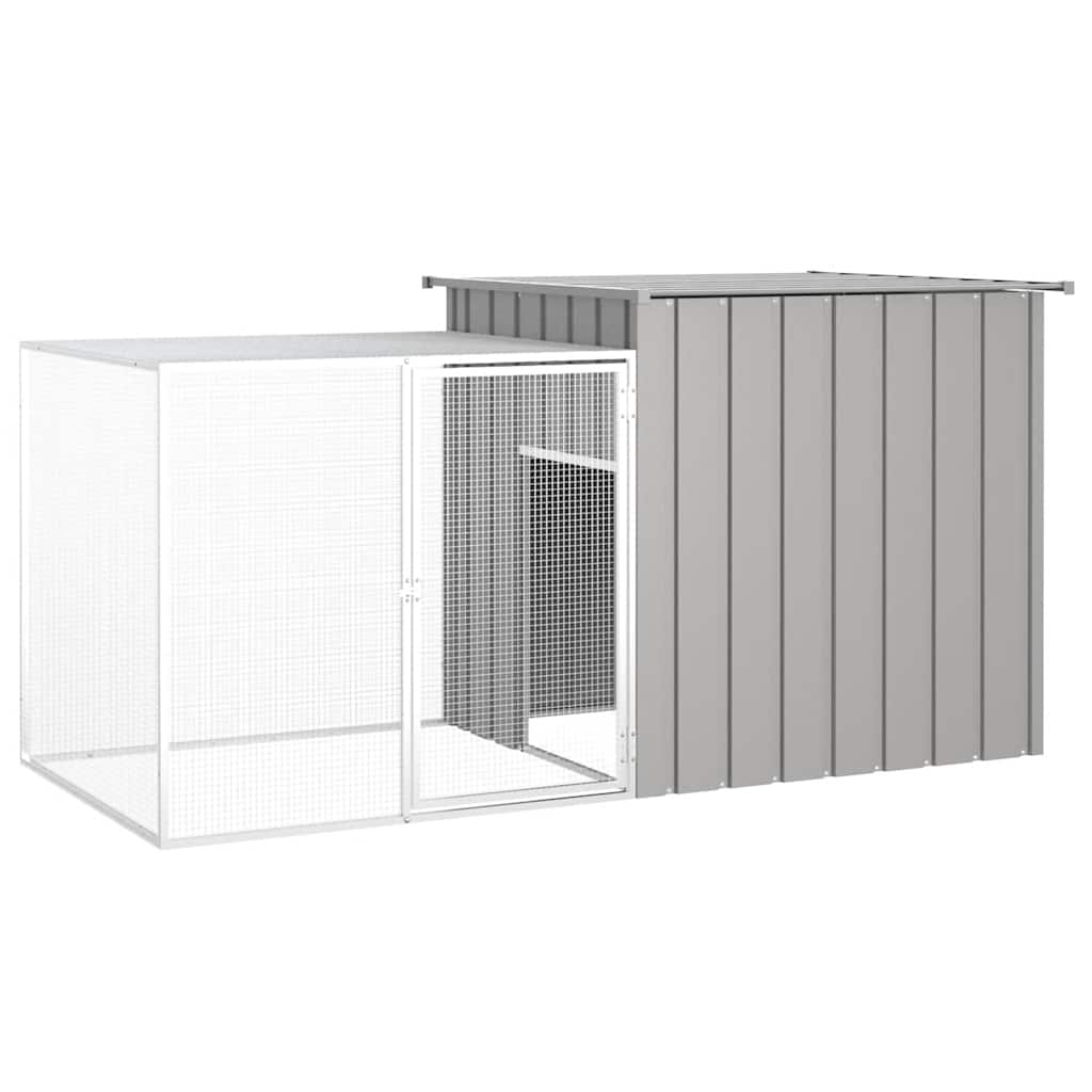 Vidaxl lapin Hutch 200x91x100 cm Gray en acier galvanisé