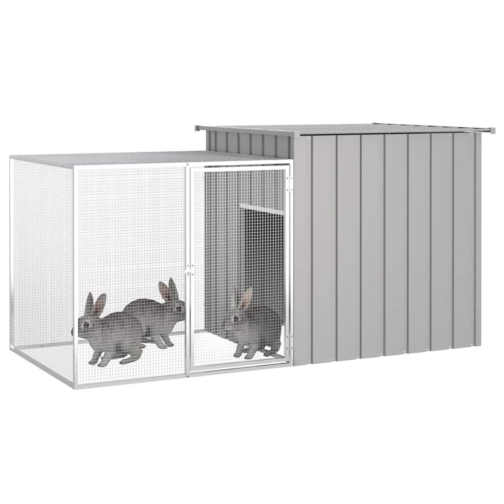 Vidaxl lapin Hutch 200x91x100 cm Gray en acier galvanisé