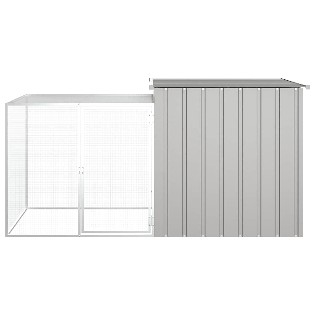 Vidaxl lapin Hutch 200x91x100 cm Gray en acier galvanisé
