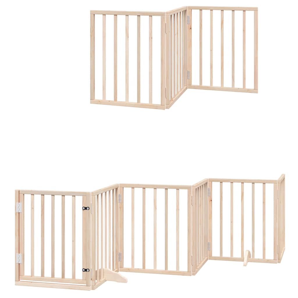 Vidaxx barrière pour chien pliable avec porte 12 panneaux 600 cm bois de peuplier