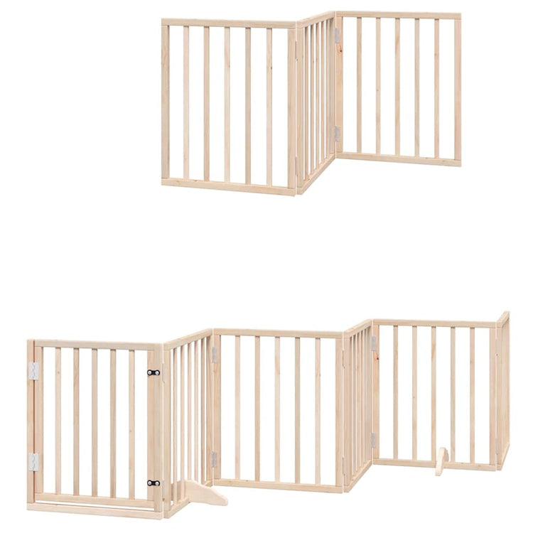 Vidaxx barrière pour chien pliable avec porte 12 panneaux 600 cm bois de peuplier