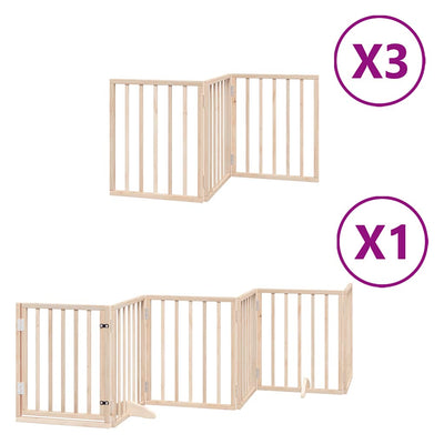 Vidaxx barrière pour chien pliable avec porte 15 panneaux 750 cm bois de peuplier