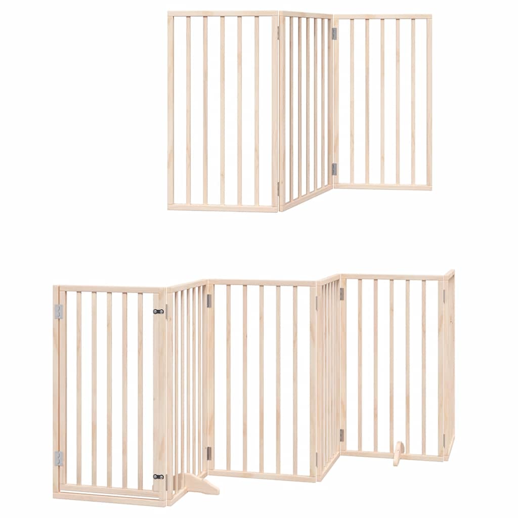 Vidaxx barrière pour chien pliable avec porte 9 panneaux 450 cm bois de peuplier