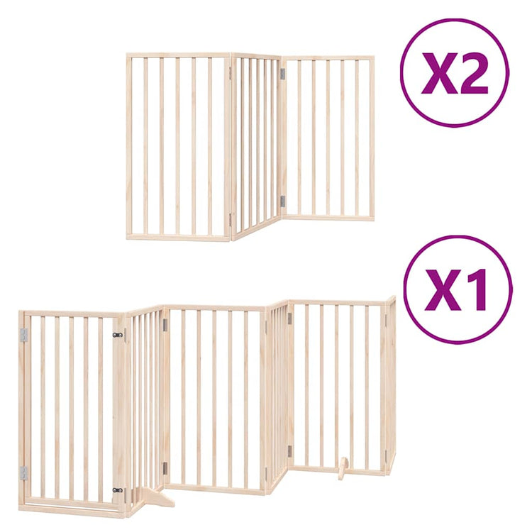 Vidaxx barrière pour chien pliable avec porte 12 panneaux 600 cm bois de peuplier