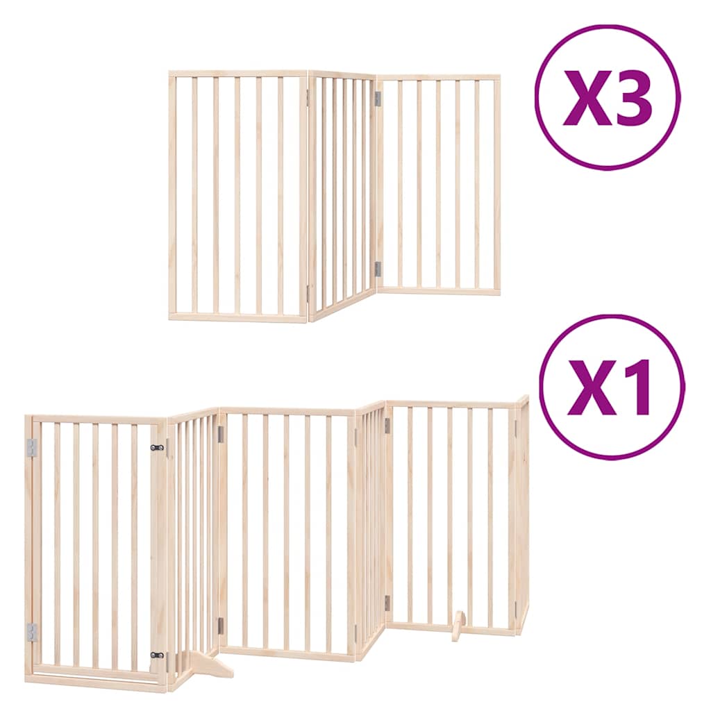 Vidaxx barrière pour chien pliable avec porte 15 panneaux 750 cm bois de peuplier