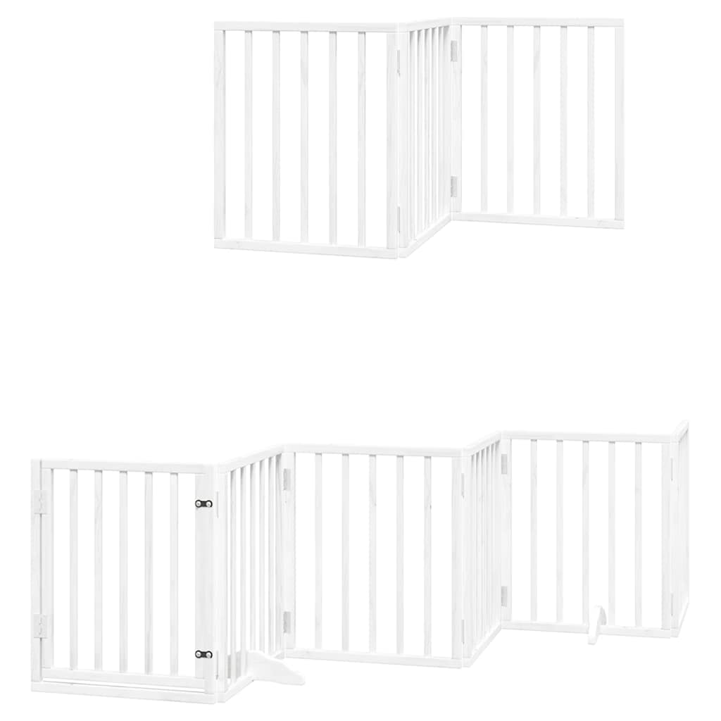 Vidaxx barrière pour chien pliable avec porte 12 panneaux 600cm bois de peuplier blanc