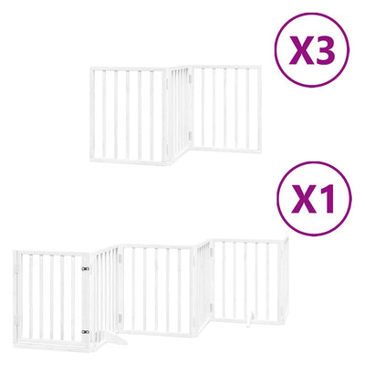 Vidaxx barrière pour chien pliable avec porte 15 panneaux 750cm bois de peuplier blanc