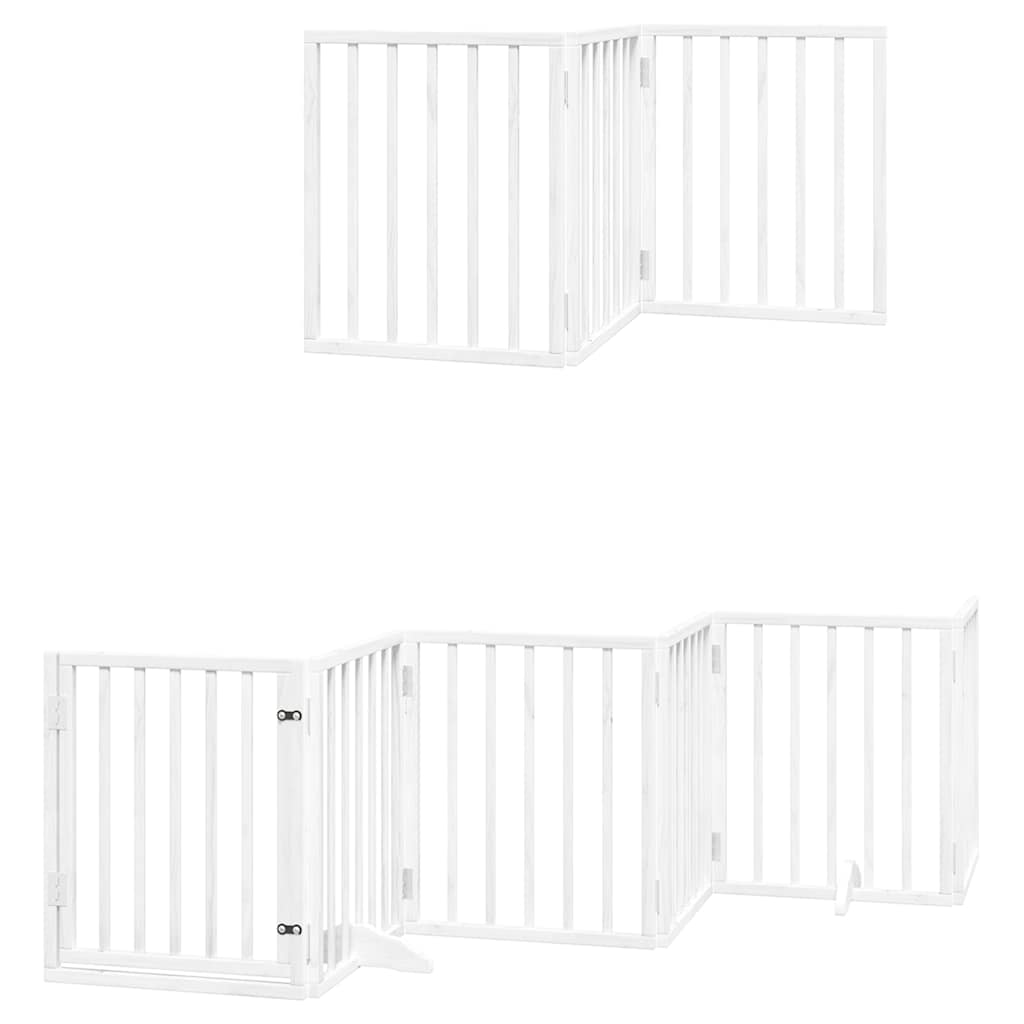 Vidaxx barrière pour chien pliable avec porte 15 panneaux 750cm bois de peuplier blanc