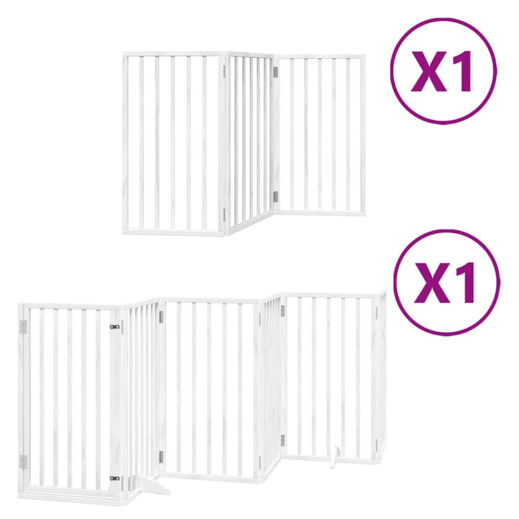 Vidaxx barrière pour chien pliable avec porte 9 panneaux 450 cm bois de peuplier blanc