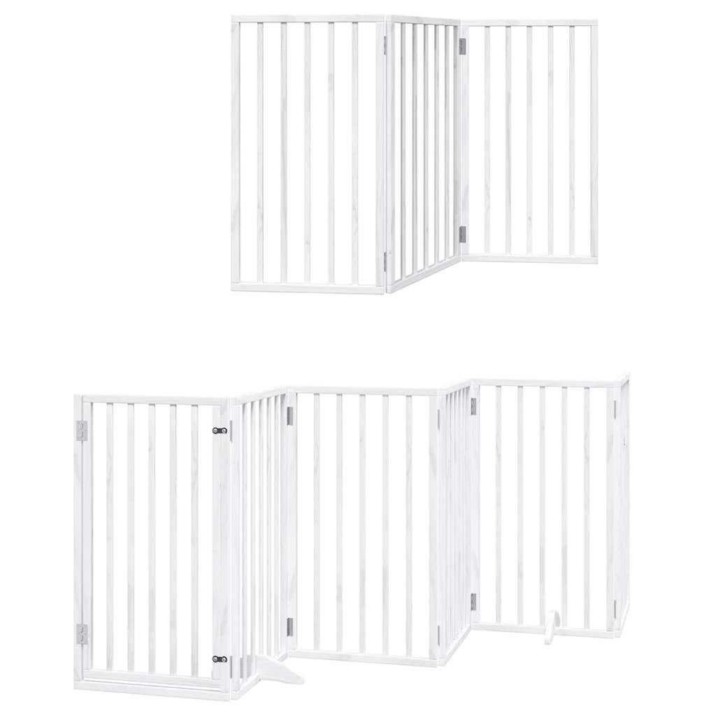 Vidaxx barrière pour chien pliable avec porte 12 panneaux 600cm bois de peuplier blanc