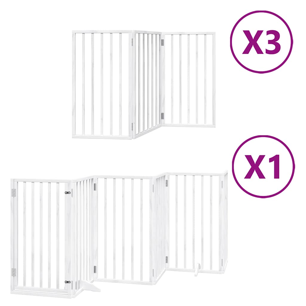 Vidaxx barrière pour chien pliable avec porte 15 panneaux 750cm bois de peuplier blanc