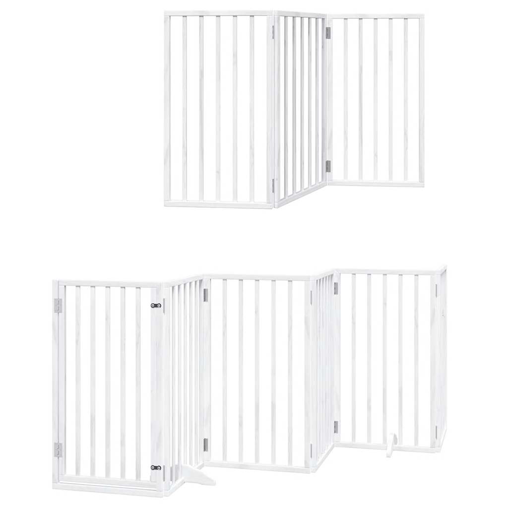 Vidaxx barrière pour chien pliable avec porte 15 panneaux 750cm bois de peuplier blanc
