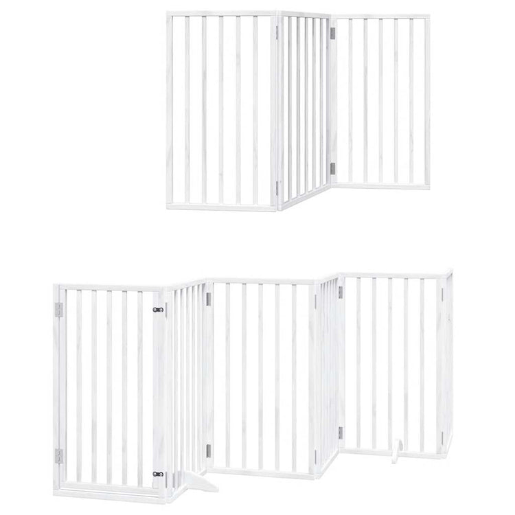 Vidaxx barrière pour chien pliable avec porte 15 panneaux 750cm bois de peuplier blanc