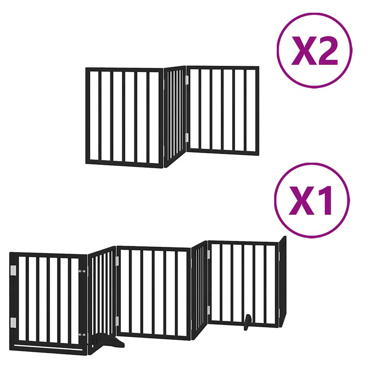 Vidaxx barrière pour chien pliable 12 panneaux 600 cm bois de peuplier noir