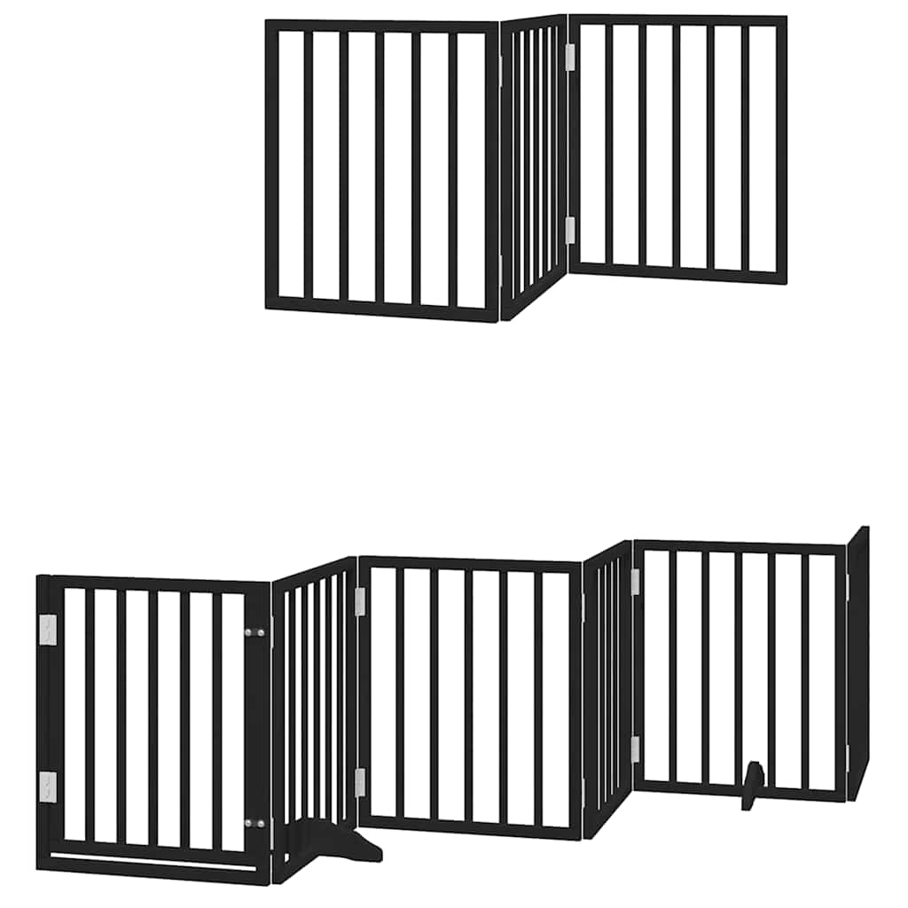 Vidaxx barrière pour chien pliable 12 panneaux 600 cm bois de peuplier noir