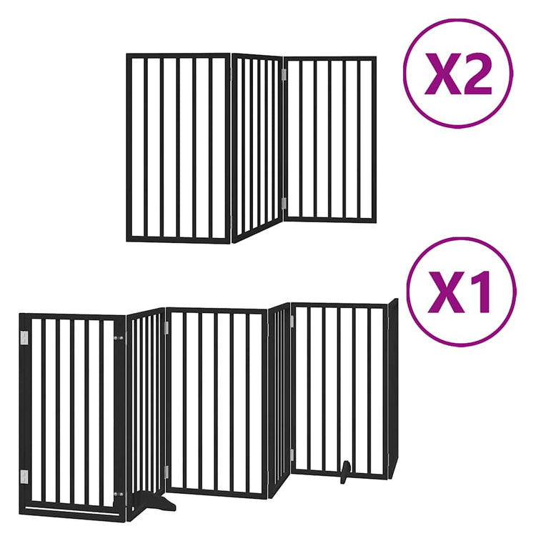 Vidaxx barrière pour chien pliable 12 panneaux 600 cm bois de peuplier noir