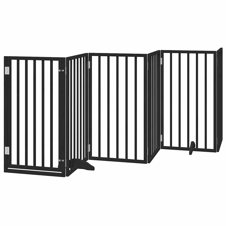Vidaxx barrière pour chien pliable 12 panneaux 600 cm bois de peuplier noir