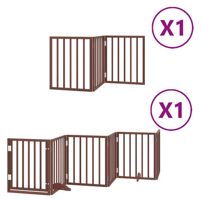 Vidaxx barrière pour chien pliable 9 panneaux 450 cm bois de peuplier marron