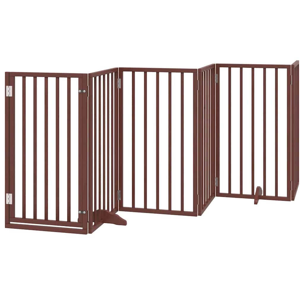 Vidaxx barrière pour chien pliable 9 panneaux 450 cm bois de peuplier marron