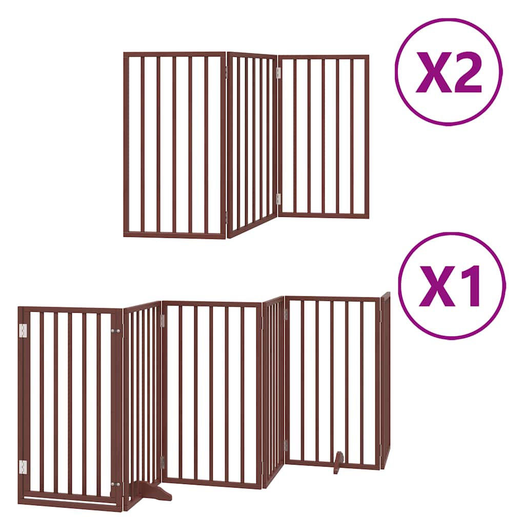 Vidaxl barrière pour chien pliable 12 panneaux 600 cm bois de peuplier marron