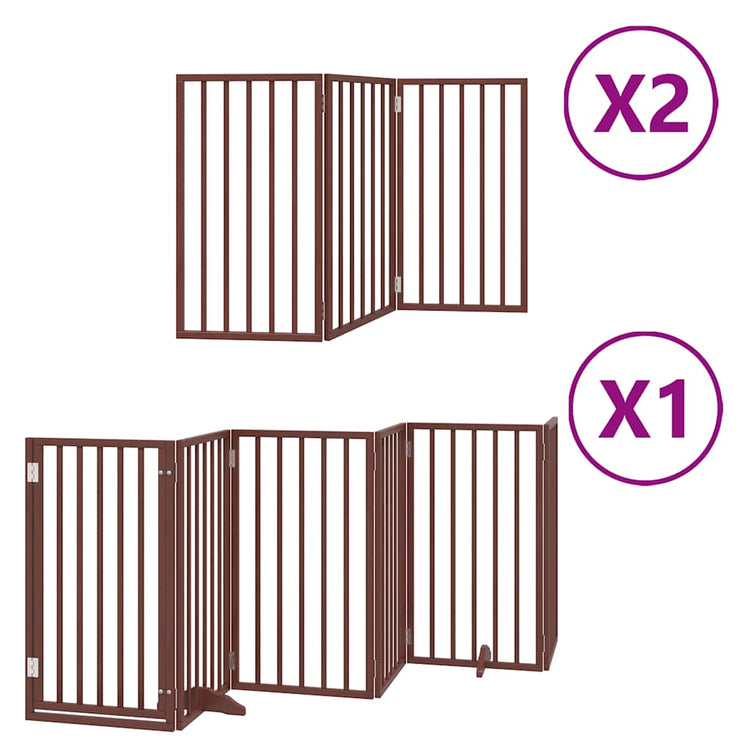 Vidaxl barrière pour chien pliable 12 panneaux 600 cm bois de peuplier marron
