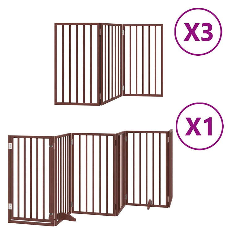 Vidaxl barrière pour chien pliable 15 panneaux 750 cm bois de peuplier marron