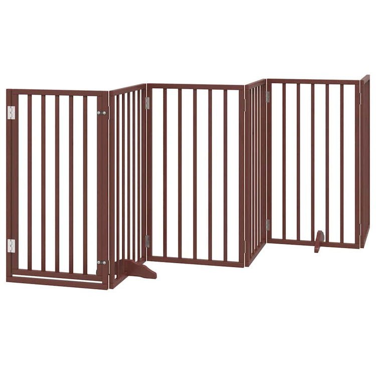 Vidaxl barrière pour chien pliable 15 panneaux 750 cm bois de peuplier marron