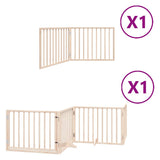 Vidaxx barrière pour chien pliable avec porte 6 panneaux 480 cm bois de peuplier - afbeelding 2