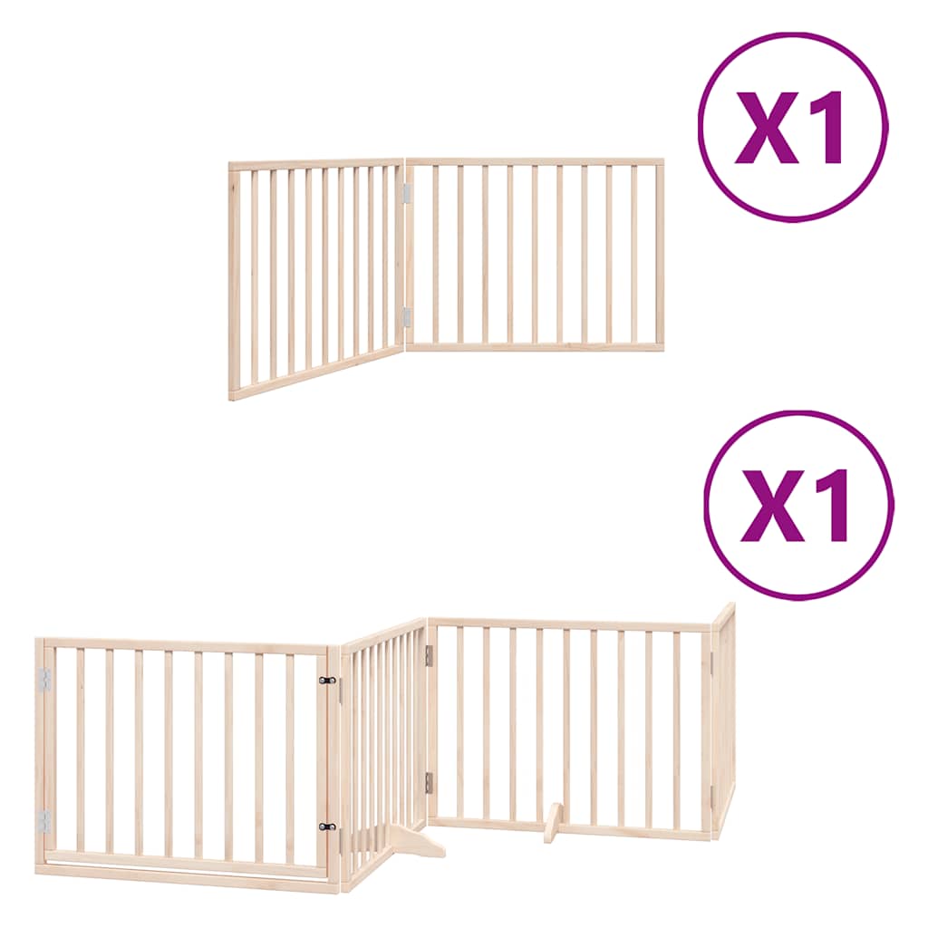 Vidaxx barrière pour chien pliable avec porte 6 panneaux 480 cm bois de peuplier