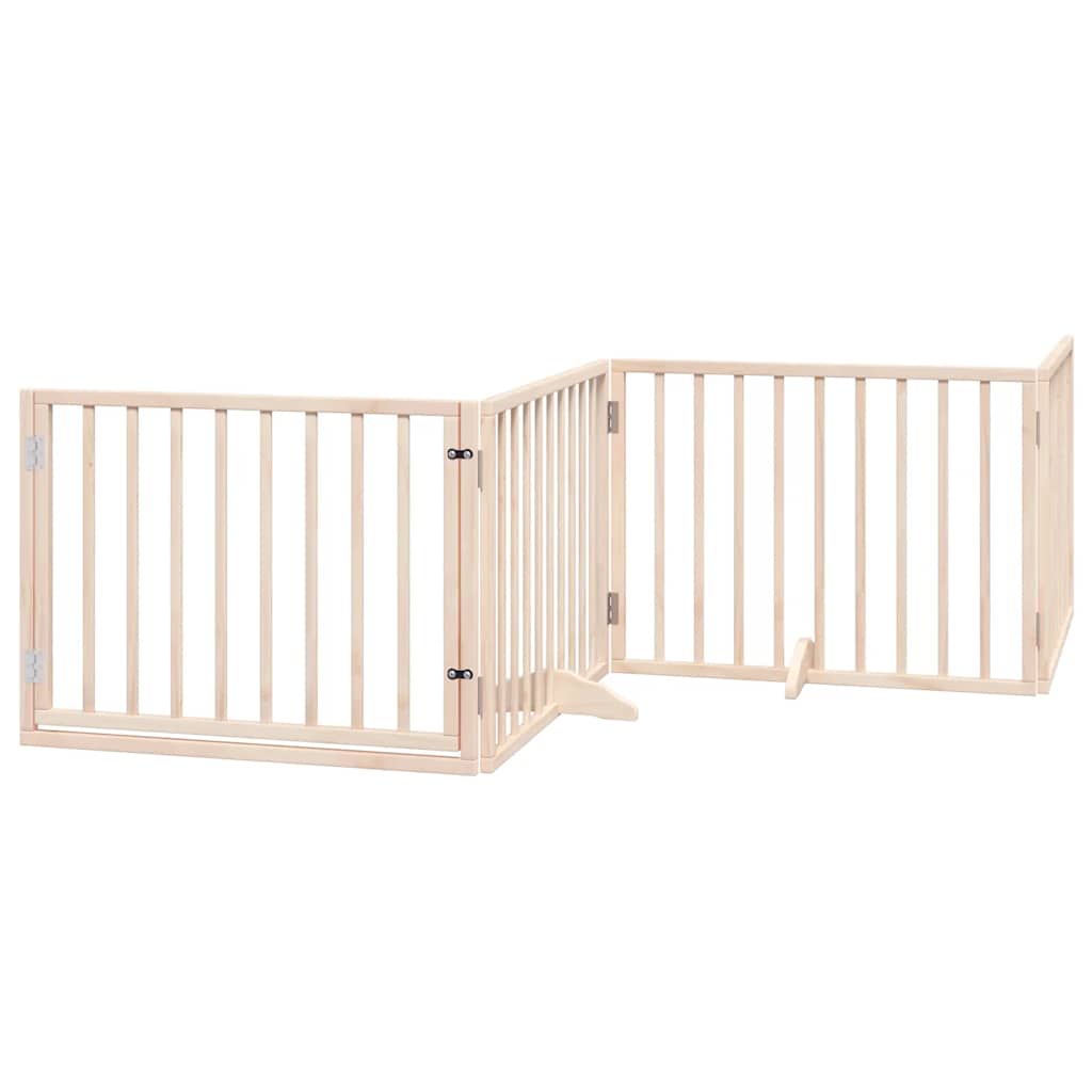 Vidaxx barrière pour chien pliable avec porte 6 panneaux 480 cm bois de peuplier