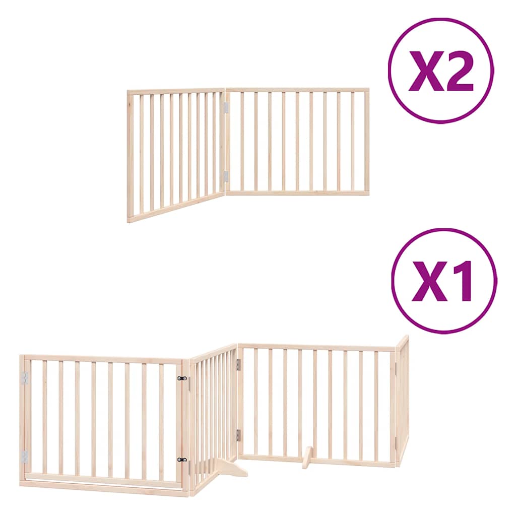 Vidaxx barrière pour chien pliable avec porte 8 panneaux 640 cm bois de peuplier