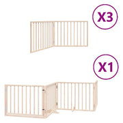 Vidaxx barrière pour chien pliable avec porte 10 panneaux 800 cm bois de peuplier - afbeelding 2