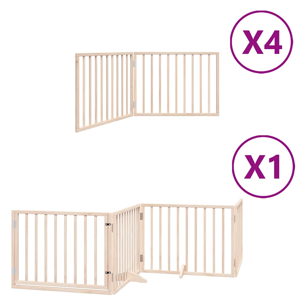 Vidaxx barrière pour chien pliable avec porte 12 panneaux 960 cm bois de peuplier
