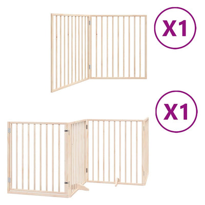 Vidaxx barrière pour chien pliable avec porte 6 panneaux 480 cm bois de peuplier