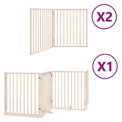 Vidaxx barrière pour chien pliable avec porte 8 panneaux 640 cm bois de peuplier