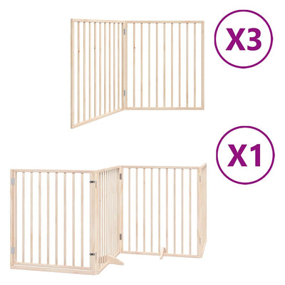 Vidaxx barrière pour chien pliable avec porte 10 panneaux 800 cm bois de peuplier
