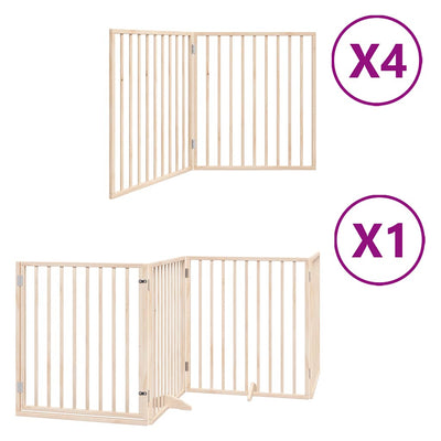 Vidaxx barrière pour chien pliable avec porte 12 panneaux 960 cm bois de peuplier
