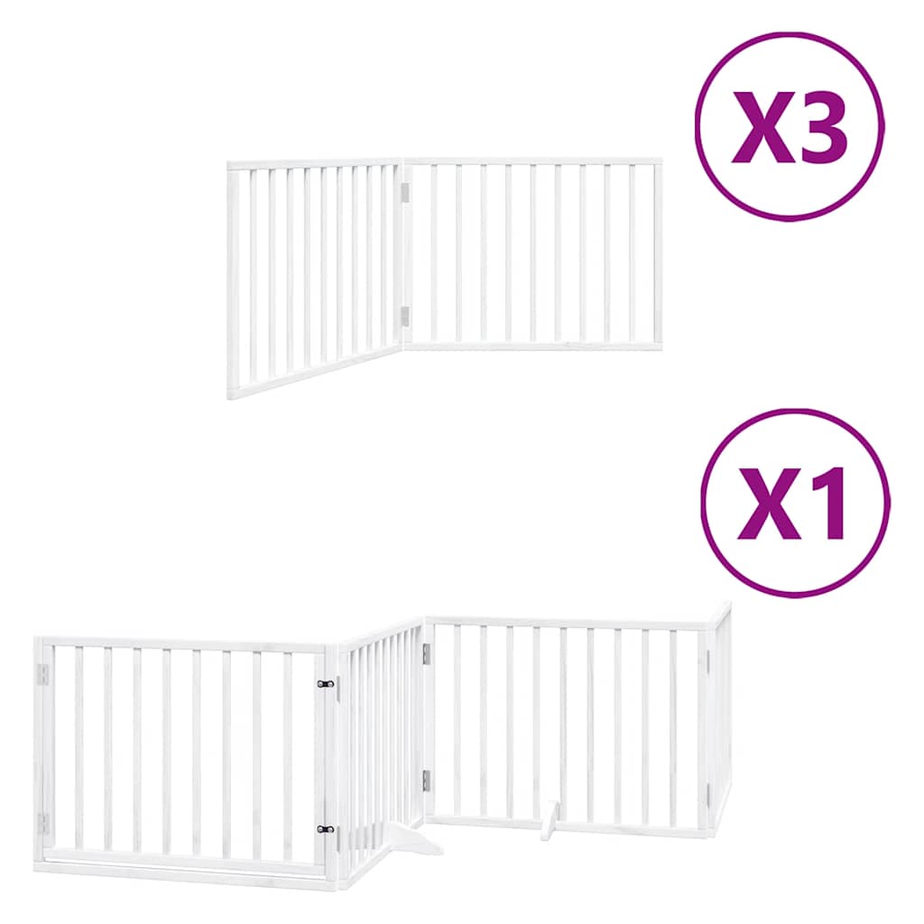 Vidaxx barrière pour chien pliable avec porte 10 panneaux 800cm bois de peuplier blanc