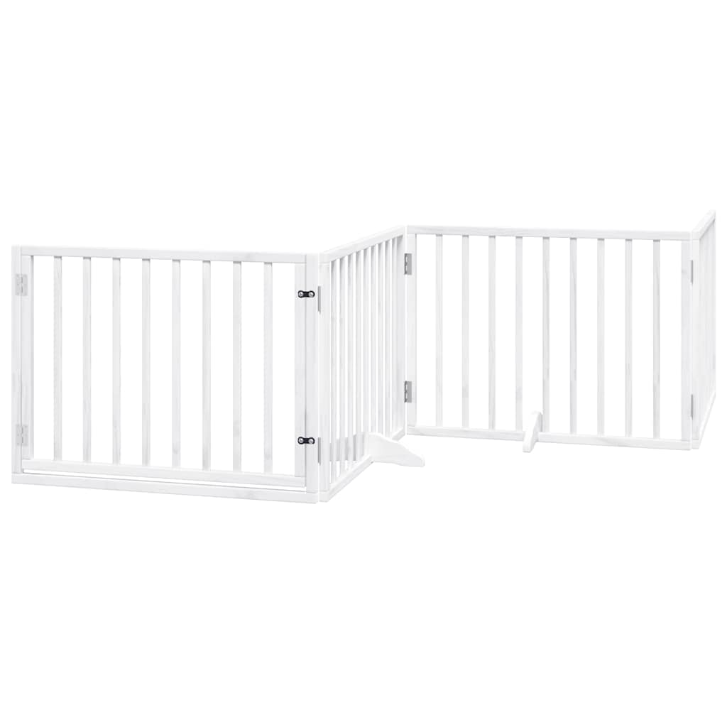 Vidaxx barrière pour chien pliable avec porte 10 panneaux 800cm bois de peuplier blanc