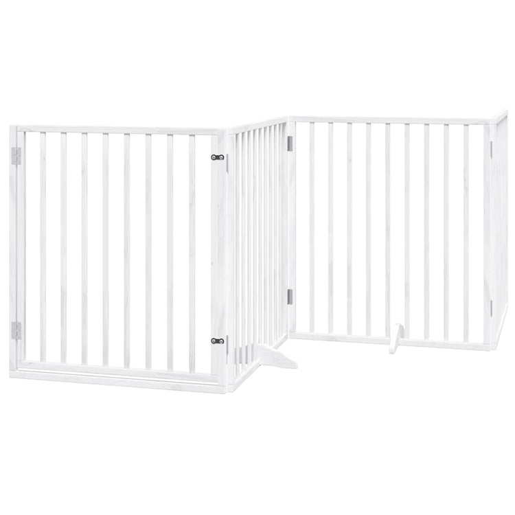 Vidaxx barrière pour chien pliable avec porte 6 panneaux 480 cm bois de peuplier blanc