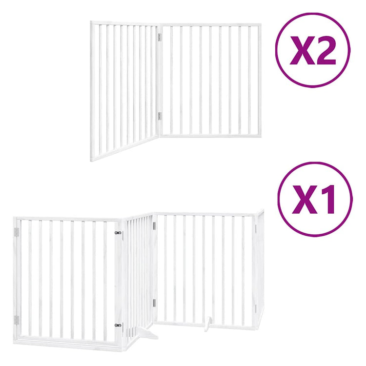 Vidaxx barrière pour chien pliable avec porte 8 panneaux 640 cm bois de peuplier blanc