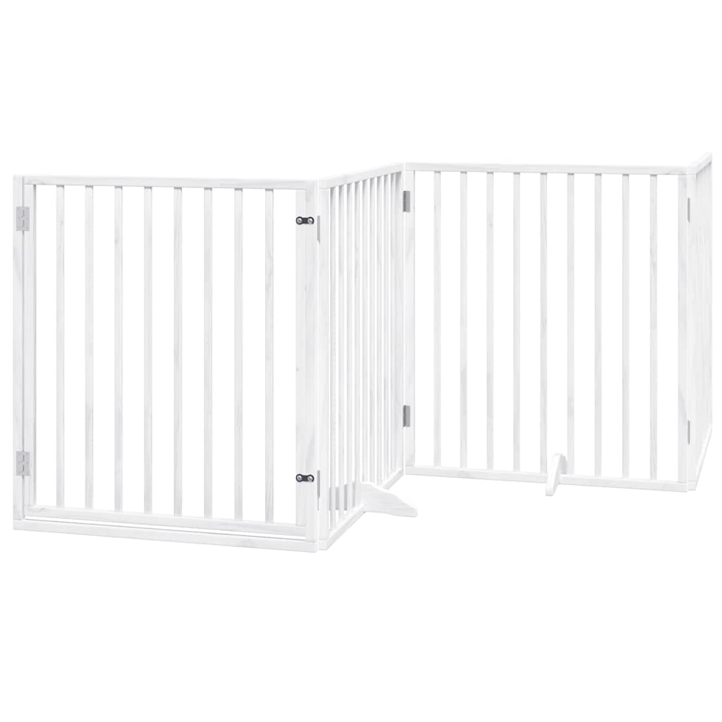 Vidaxx barrière pour chien pliable avec porte 10 panneaux 800cm bois de peuplier blanc